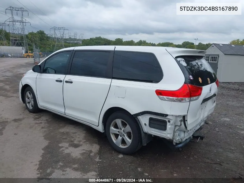 5TDZK3DC4BS167890 2011 Toyota Sienna Base V6