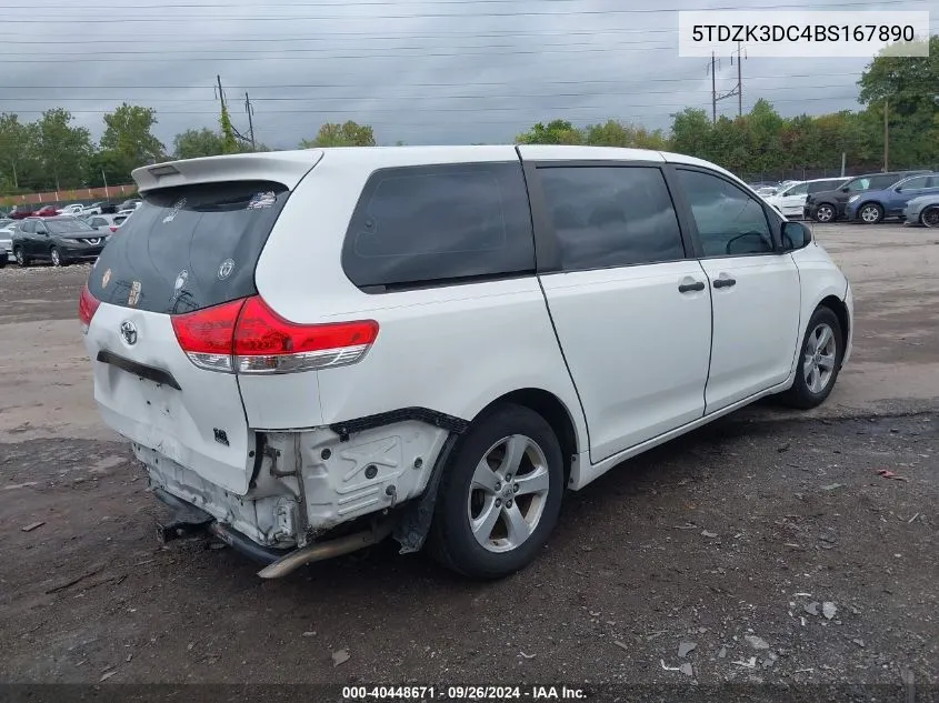 5TDZK3DC4BS167890 2011 Toyota Sienna Base V6