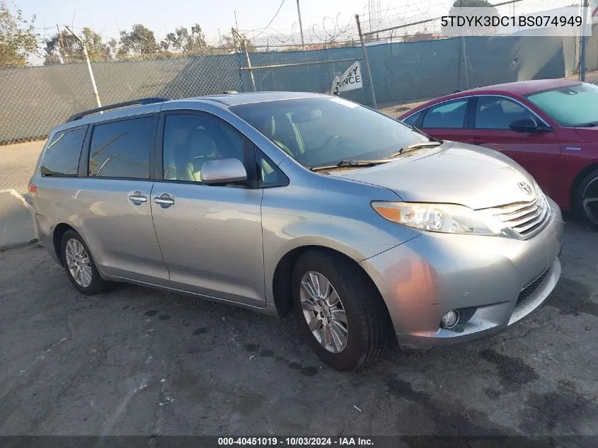 2011 Toyota Sienna Limited V6 VIN: 5TDYK3DC1BS074949 Lot: 40451019