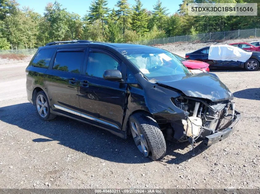 2011 Toyota Sienna Se VIN: 5TDXK3DC1BS116046 Lot: 40453211