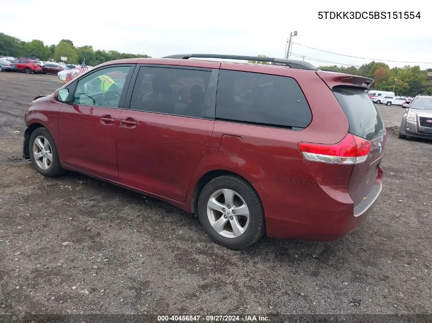 5TDKK3DC5BS151554 2011 Toyota Sienna Le V6