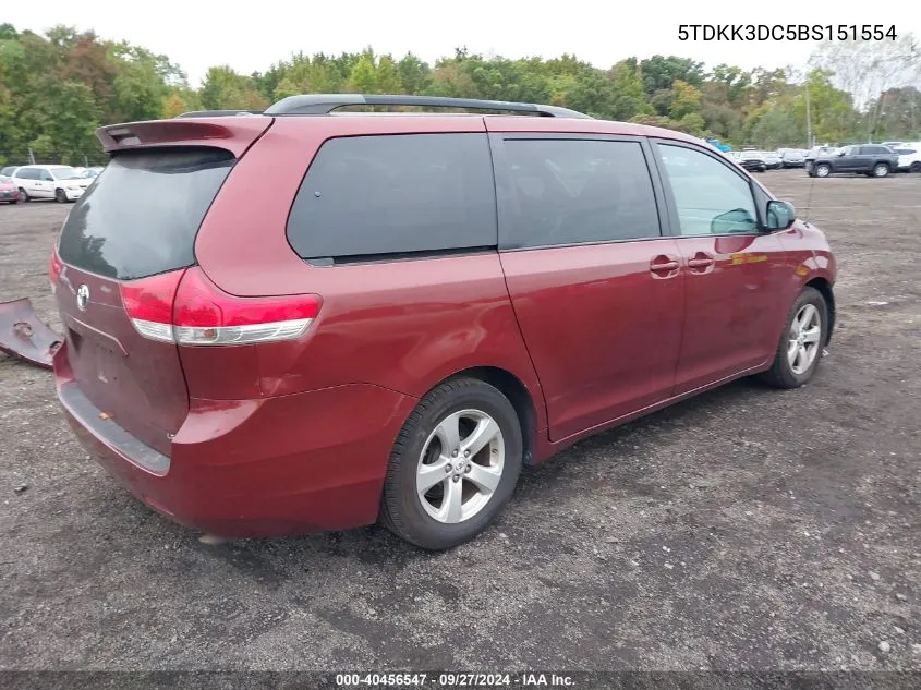 5TDKK3DC5BS151554 2011 Toyota Sienna Le V6