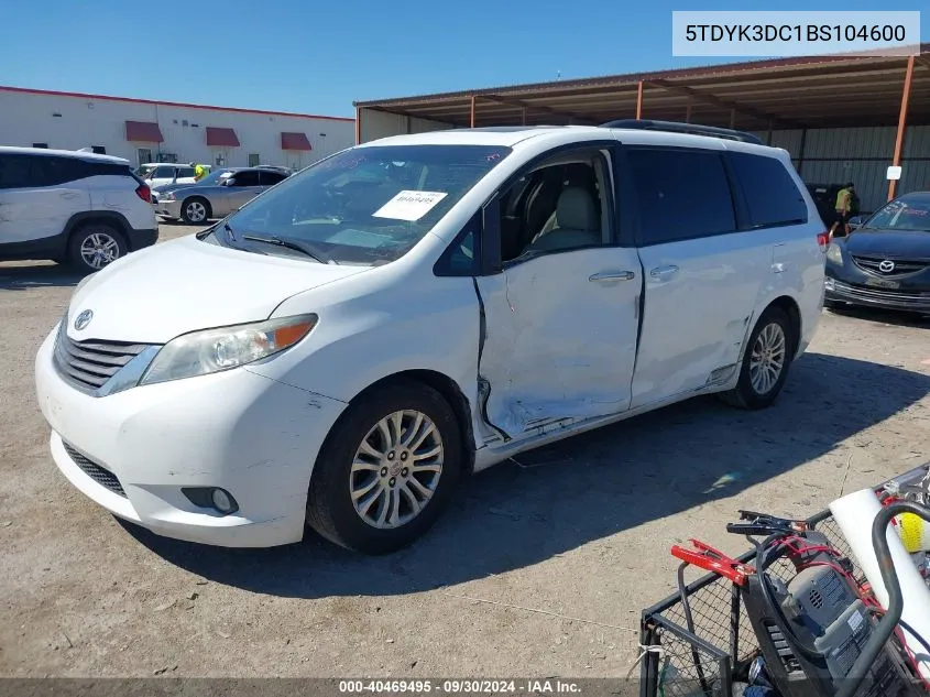 2011 Toyota Sienna Xle/Limited VIN: 5TDYK3DC1BS104600 Lot: 40469495