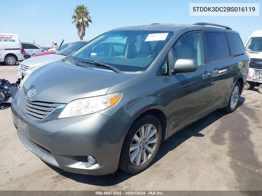 2011 Toyota Sienna Xle/Limited VIN: 5TDDK3DC2BS016119 Lot: 40473255