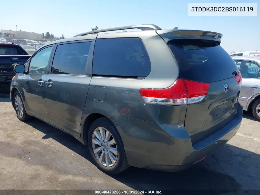 2011 Toyota Sienna Xle/Limited VIN: 5TDDK3DC2BS016119 Lot: 40473255