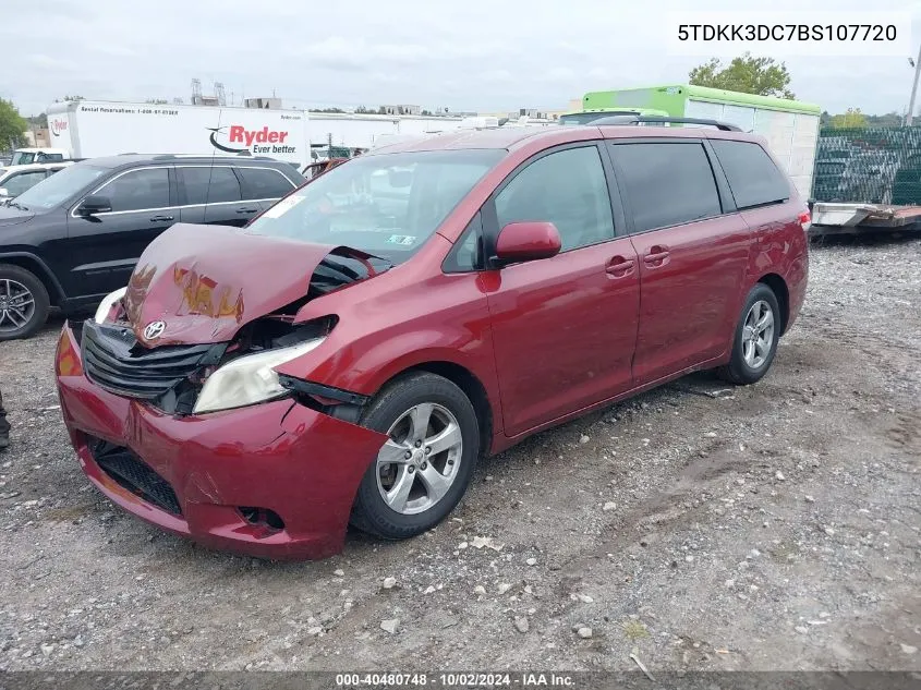 2011 Toyota Sienna Le V6 VIN: 5TDKK3DC7BS107720 Lot: 40480748