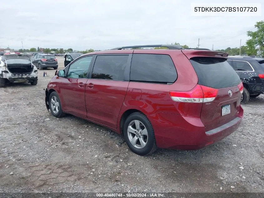 2011 Toyota Sienna Le V6 VIN: 5TDKK3DC7BS107720 Lot: 40480748