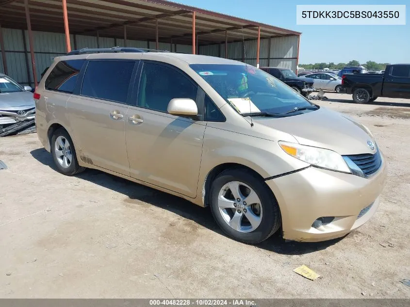 5TDKK3DC5BS043550 2011 Toyota Sienna Le V6