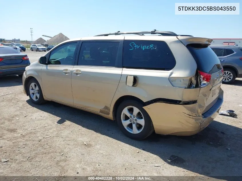 5TDKK3DC5BS043550 2011 Toyota Sienna Le V6