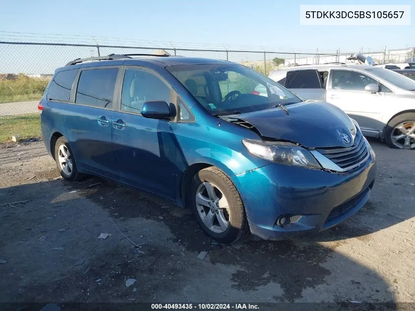 2011 Toyota Sienna Le V6 VIN: 5TDKK3DC5BS105657 Lot: 40493435