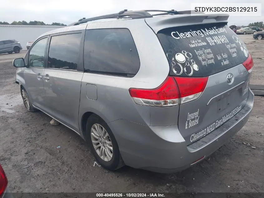 5TDYK3DC2BS129215 2011 Toyota Sienna Xle V6