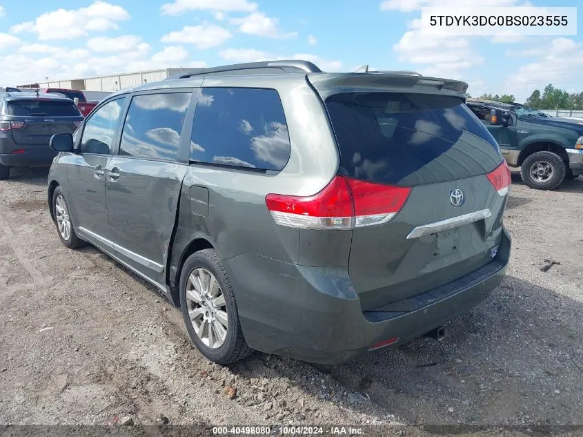 2011 Toyota Sienna Limited V6 VIN: 5TDYK3DC0BS023555 Lot: 40498080