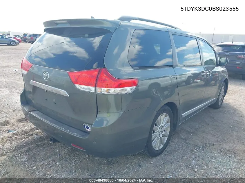 2011 Toyota Sienna Limited V6 VIN: 5TDYK3DC0BS023555 Lot: 40498080