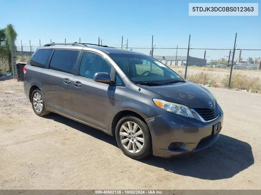 5TDJK3DC0BS012363 2011 Toyota Sienna Le