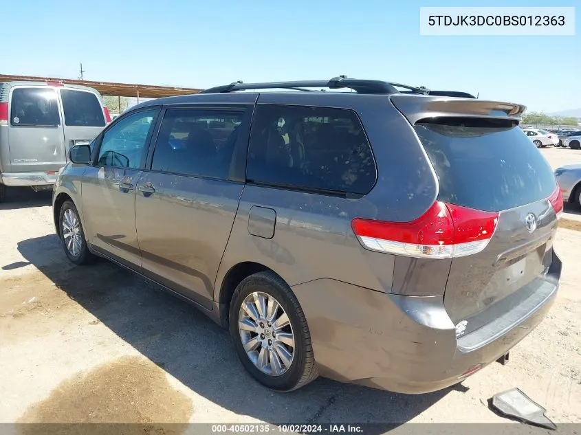 5TDJK3DC0BS012363 2011 Toyota Sienna Le