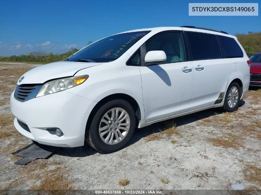 2011 Toyota Sienna Xle V6 VIN: 5TDYK3DCXBS149065 Lot: 40537658