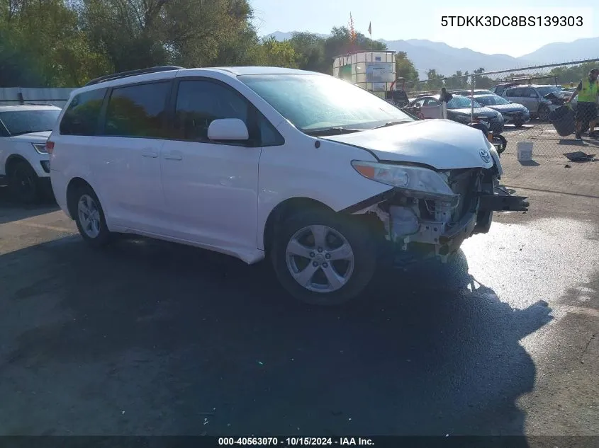 5TDKK3DC8BS139303 2011 Toyota Sienna Le V6