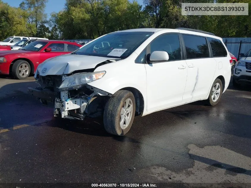 5TDKK3DC8BS139303 2011 Toyota Sienna Le V6