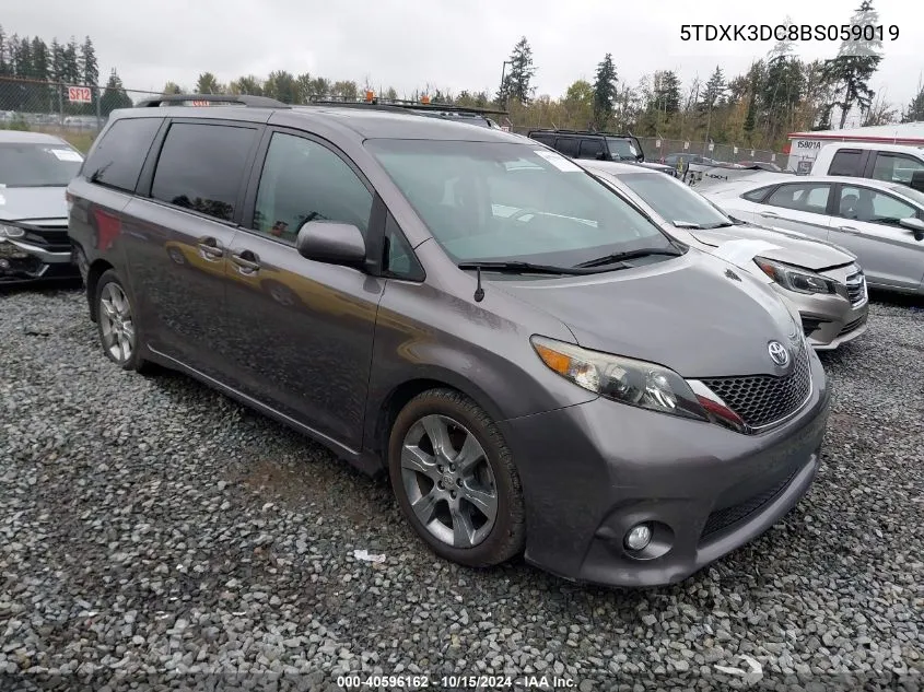 2011 Toyota Sienna Se VIN: 5TDXK3DC8BS059019 Lot: 40596162