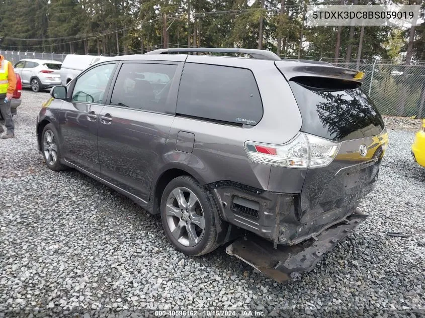 2011 Toyota Sienna Se VIN: 5TDXK3DC8BS059019 Lot: 40596162