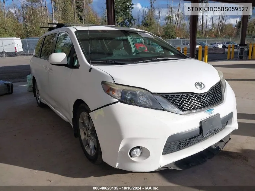 2011 Toyota Sienna Se 8 Passenger VIN: 5TDXK3DC5BS059527 Lot: 40620135