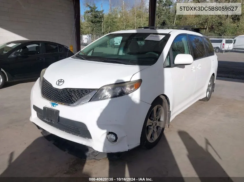 2011 Toyota Sienna Se 8 Passenger VIN: 5TDXK3DC5BS059527 Lot: 40620135