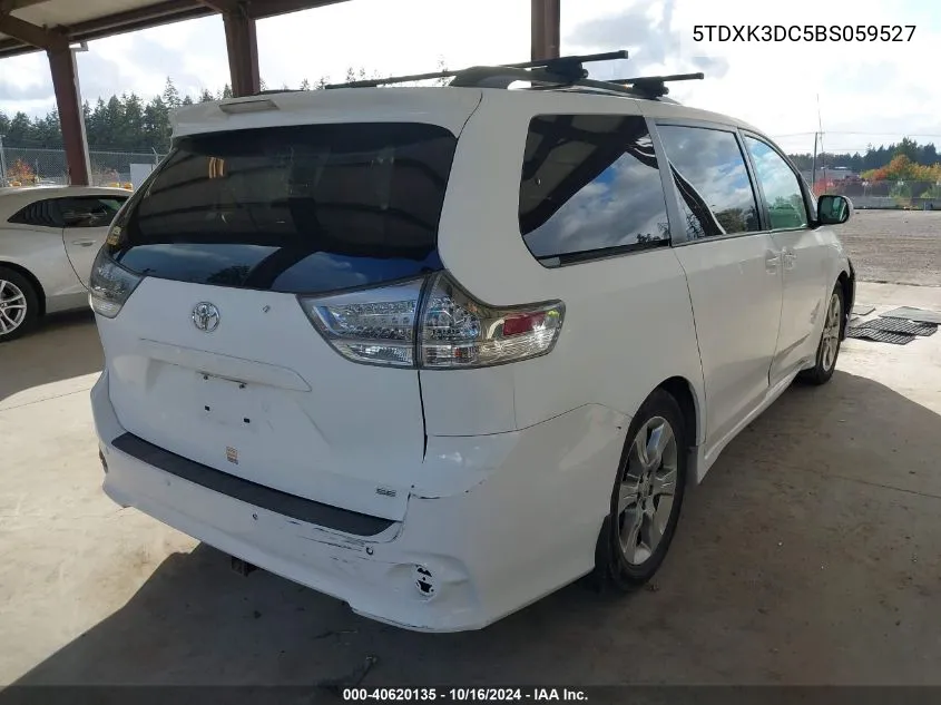 2011 Toyota Sienna Se 8 Passenger VIN: 5TDXK3DC5BS059527 Lot: 40620135