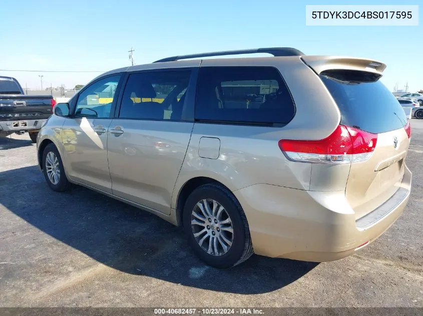 5TDYK3DC4BS017595 2011 Toyota Sienna Xle V6