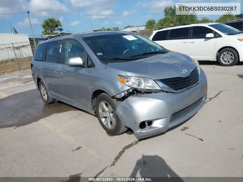 2011 Toyota Sienna Le V6 VIN: 5TDKK3DC6BS030287 Lot: 40722553