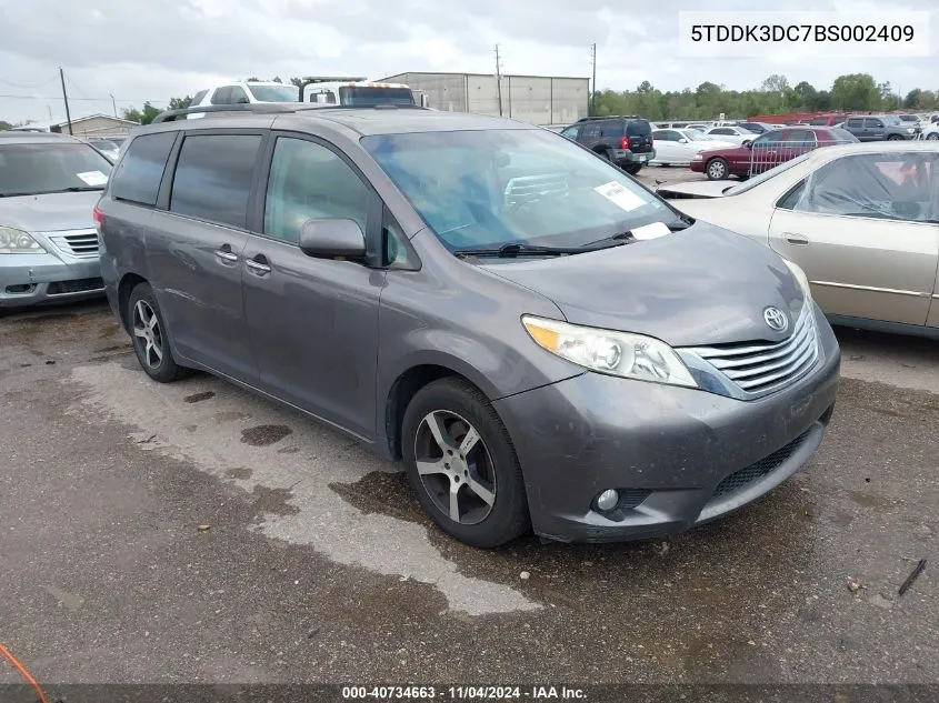 2011 Toyota Sienna Limited VIN: 5TDDK3DC7BS002409 Lot: 40734663