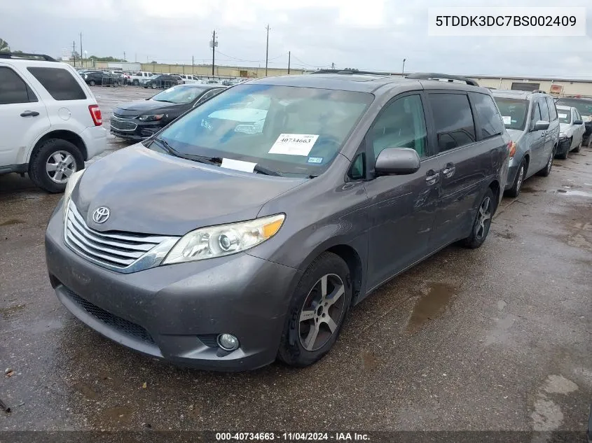 2011 Toyota Sienna Limited VIN: 5TDDK3DC7BS002409 Lot: 40734663