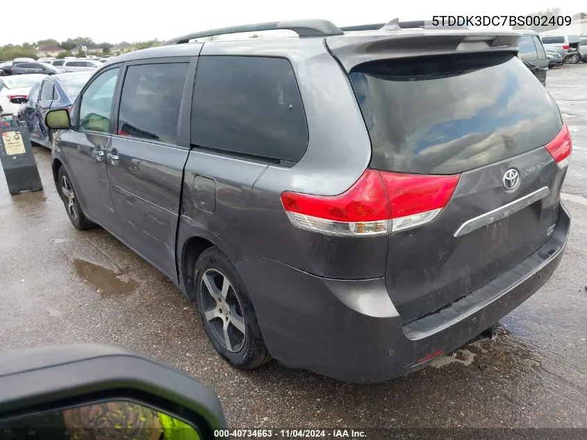 2011 Toyota Sienna Limited VIN: 5TDDK3DC7BS002409 Lot: 40734663