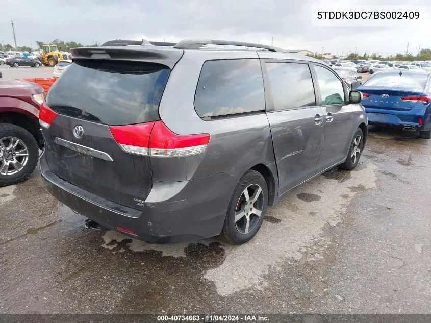 2011 Toyota Sienna Limited VIN: 5TDDK3DC7BS002409 Lot: 40734663