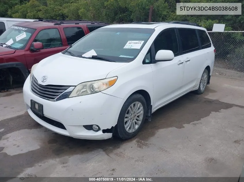 2011 Toyota Sienna Xle V6 VIN: 5TDYK3DC4BS038608 Lot: 40750819