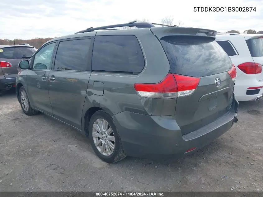 2011 Toyota Sienna Xle VIN: 5TDDK3DC1BS002874 Lot: 40752674