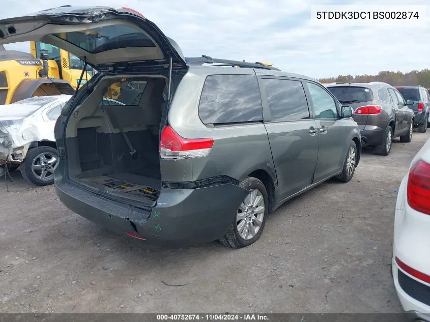 2011 Toyota Sienna Xle VIN: 5TDDK3DC1BS002874 Lot: 40752674