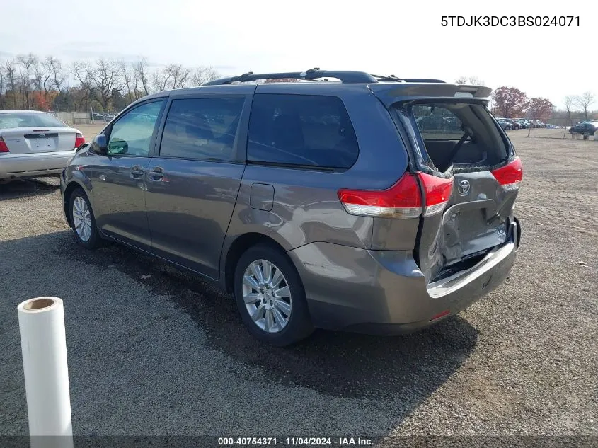 2011 Toyota Sienna Le VIN: 5TDJK3DC3BS024071 Lot: 40754371