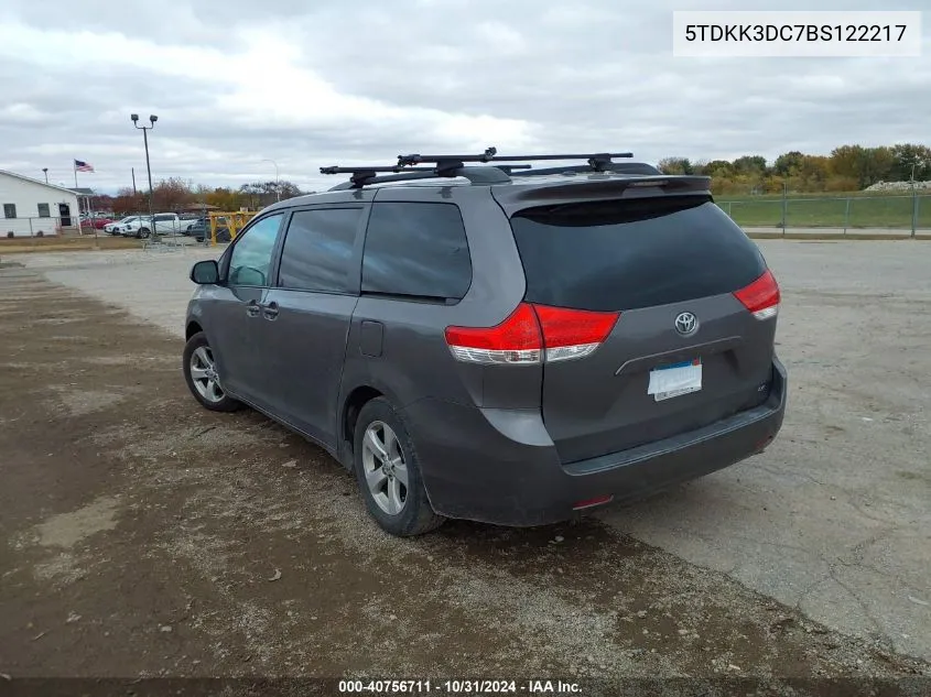 2011 Toyota Sienna Le V6 VIN: 5TDKK3DC7BS122217 Lot: 40756711