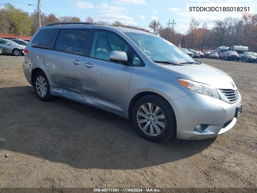 2011 Toyota Sienna Limited VIN: 5TDDK3DC1BS018251 Lot: 40771341