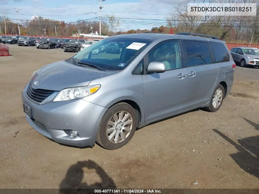 2011 Toyota Sienna Limited VIN: 5TDDK3DC1BS018251 Lot: 40771341