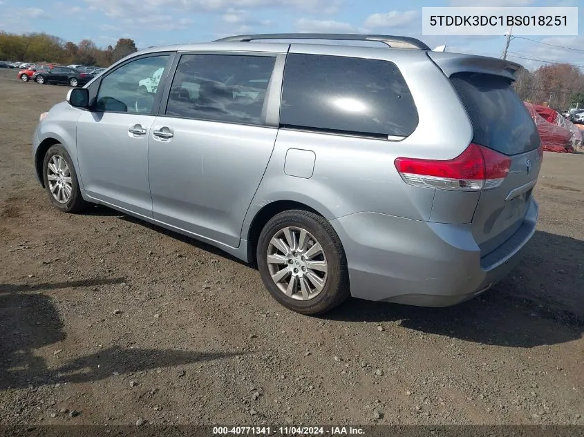 2011 Toyota Sienna Limited VIN: 5TDDK3DC1BS018251 Lot: 40771341