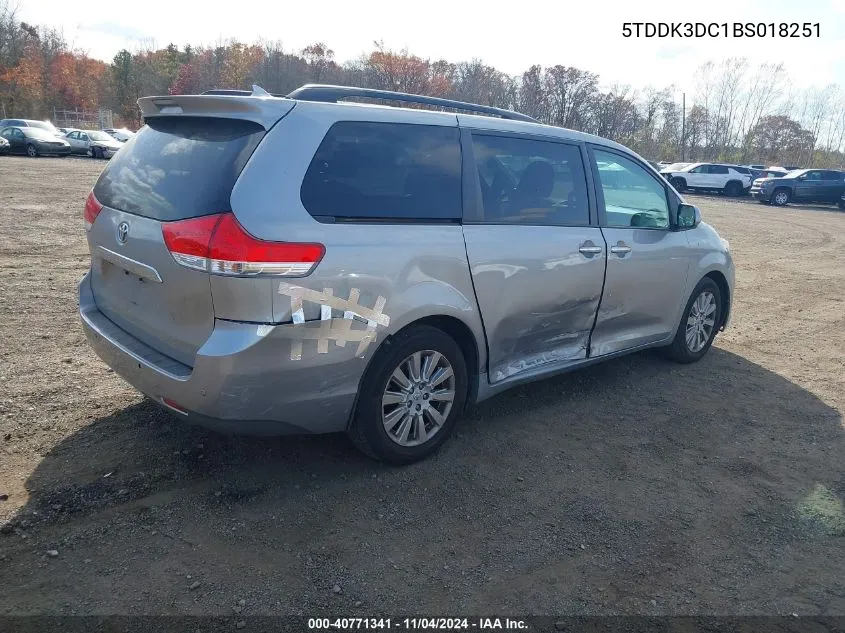 2011 Toyota Sienna Limited VIN: 5TDDK3DC1BS018251 Lot: 40771341