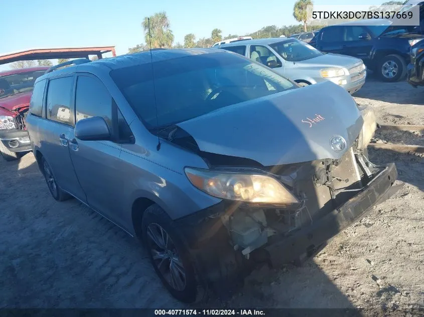 2011 Toyota Sienna Le V6 VIN: 5TDKK3DC7BS137669 Lot: 40771574