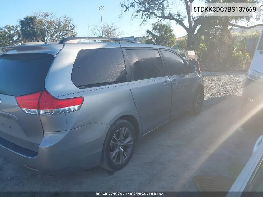 2011 Toyota Sienna Le V6 VIN: 5TDKK3DC7BS137669 Lot: 40771574