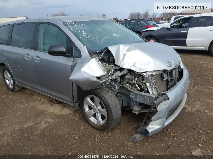 5TDZK3DC8BS002117 2011 Toyota Sienna Base V6