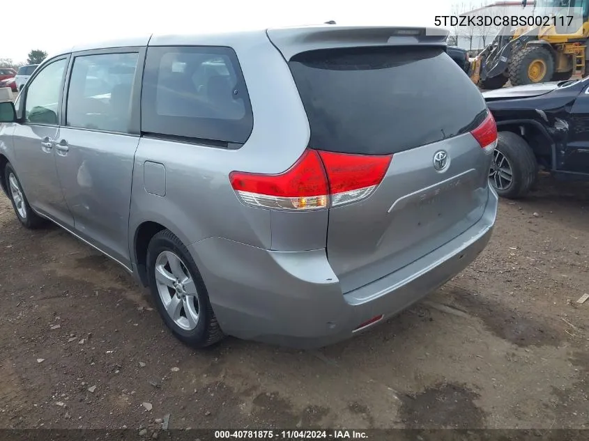 5TDZK3DC8BS002117 2011 Toyota Sienna Base V6