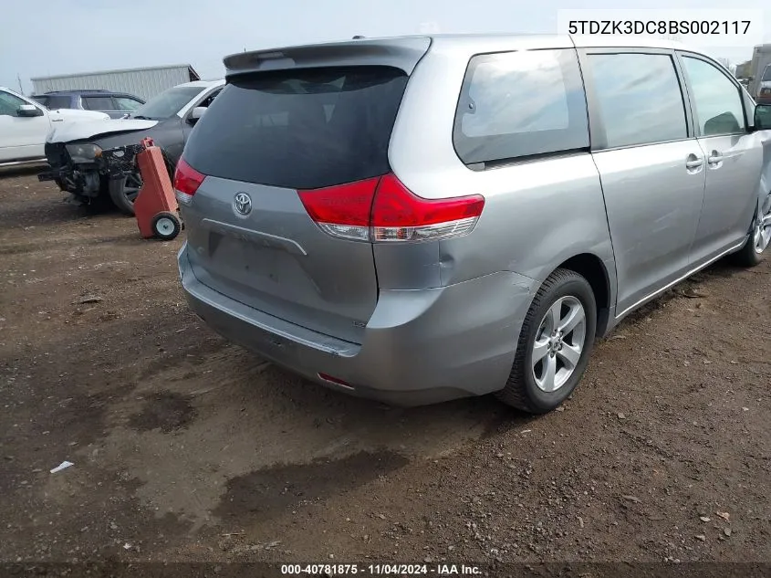 5TDZK3DC8BS002117 2011 Toyota Sienna Base V6