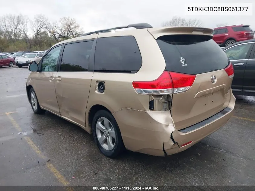 2011 Toyota Sienna Le V6 VIN: 5TDKK3DC8BS061377 Lot: 40785227