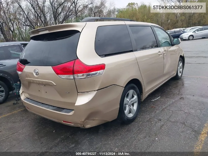 2011 Toyota Sienna Le V6 VIN: 5TDKK3DC8BS061377 Lot: 40785227