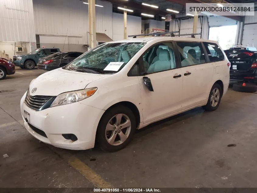 5TDZK3DC3BS124884 2011 Toyota Sienna Base V6